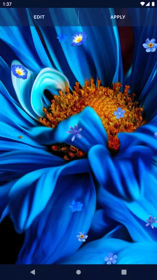 Blue Flowers Live Wallpaper 스크린샷 3