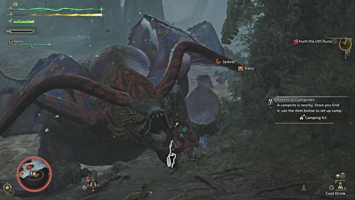 Monster Hunter Wilds에서 Uth Duna와 싸우는 것