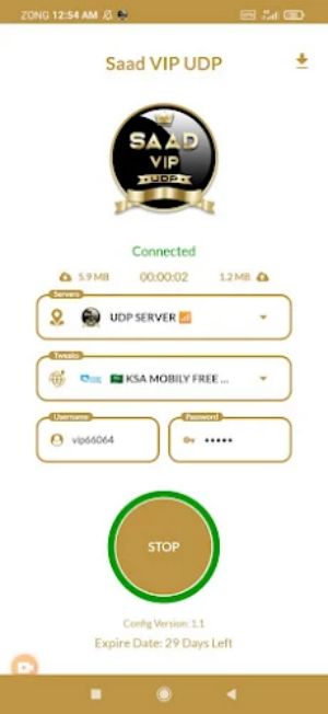 Schermata SAAD VIP UDP - Fast, Safe VPN 1