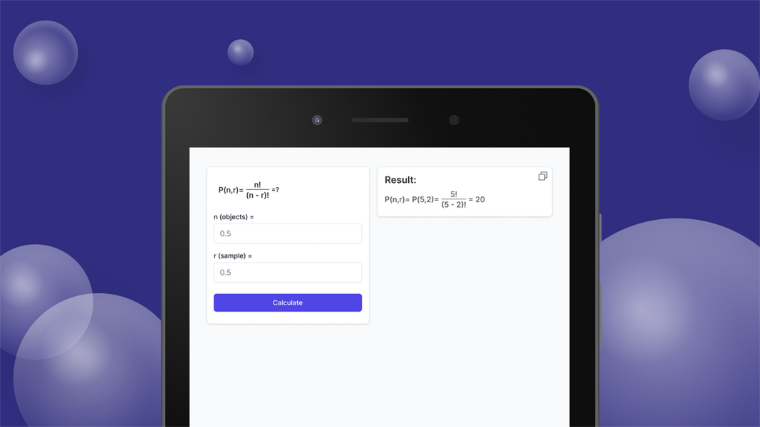 Permutations Calculator स्क्रीनशॉट 1