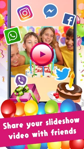 Happy Birthday Video Maker With Music And Photos Captura de pantalla 1