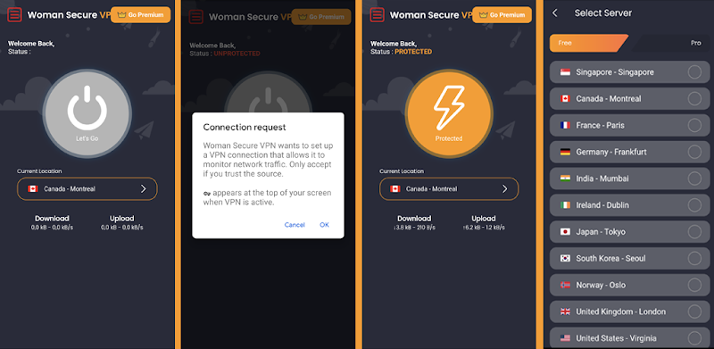 Woman Secure VPN スクリーンショット 2