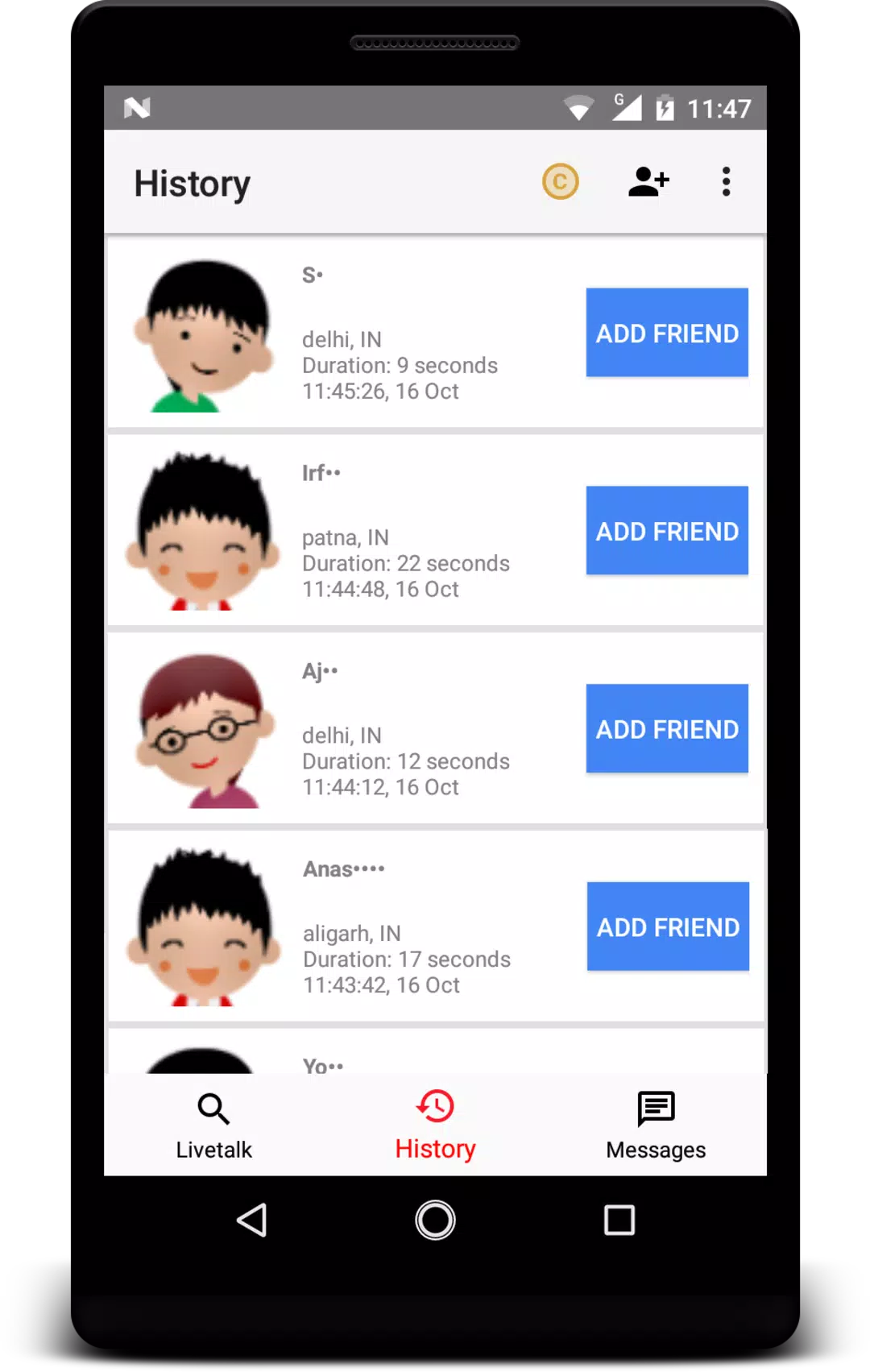 Schermata Livetalk - Live Video Chat 1