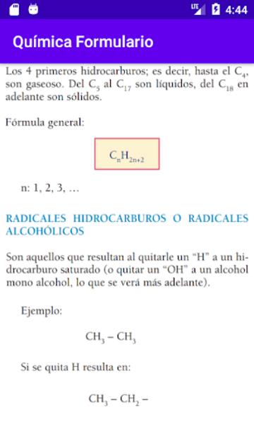 Química Formulario Ảnh chụp màn hình 1