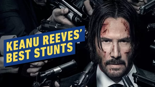 Keanu Reeves performing stunt scene