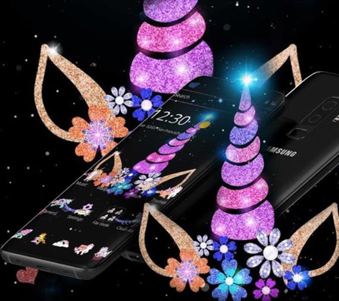 Night Star Unicorn Sparkling Theme ภาพหน้าจอ 3