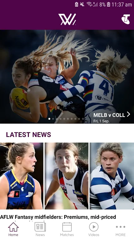 AFLW Official App Zrzut ekranu 1