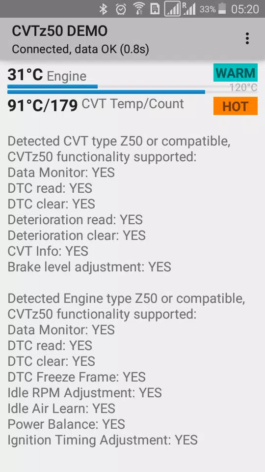 CVTz50 DEMO स्क्रीनशॉट 1