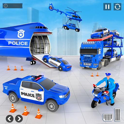 Police Car transporter Game 3D Ảnh chụp màn hình 0