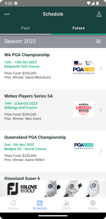 PGA Tour of Australasia Schermafbeelding 1