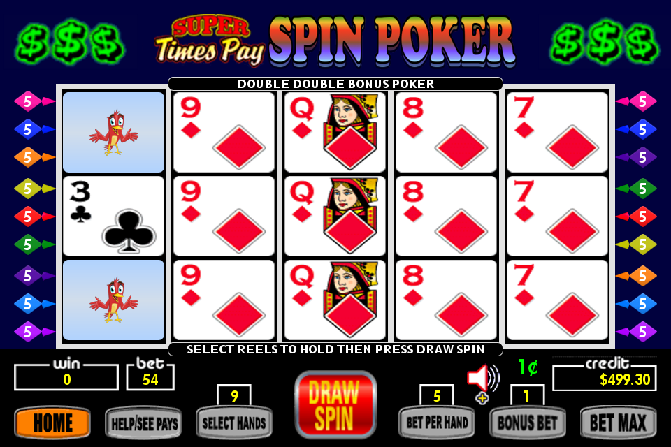 Super Times Pay Spin Poker - FREE ภาพหน้าจอ 2