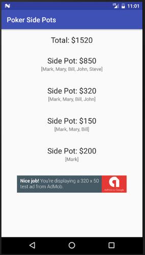 Poker Side Pots স্ক্রিনশট 1