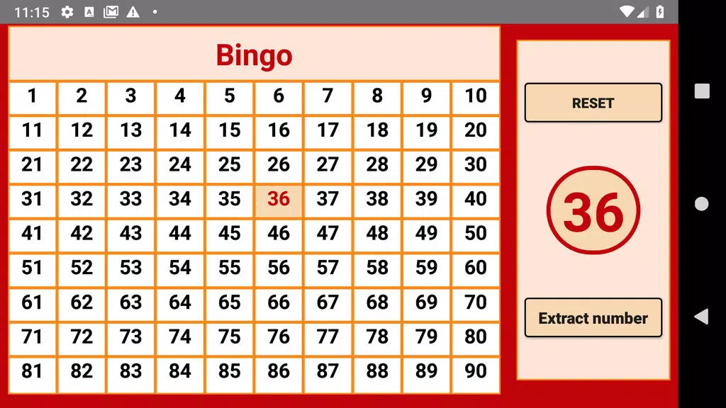 Bingo - numbers extractor - 90 numbers स्क्रीनशॉट 0