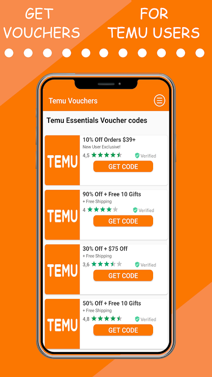 Temu Vouchers ဖန်သားပြင်ဓာတ်ပုံ 1