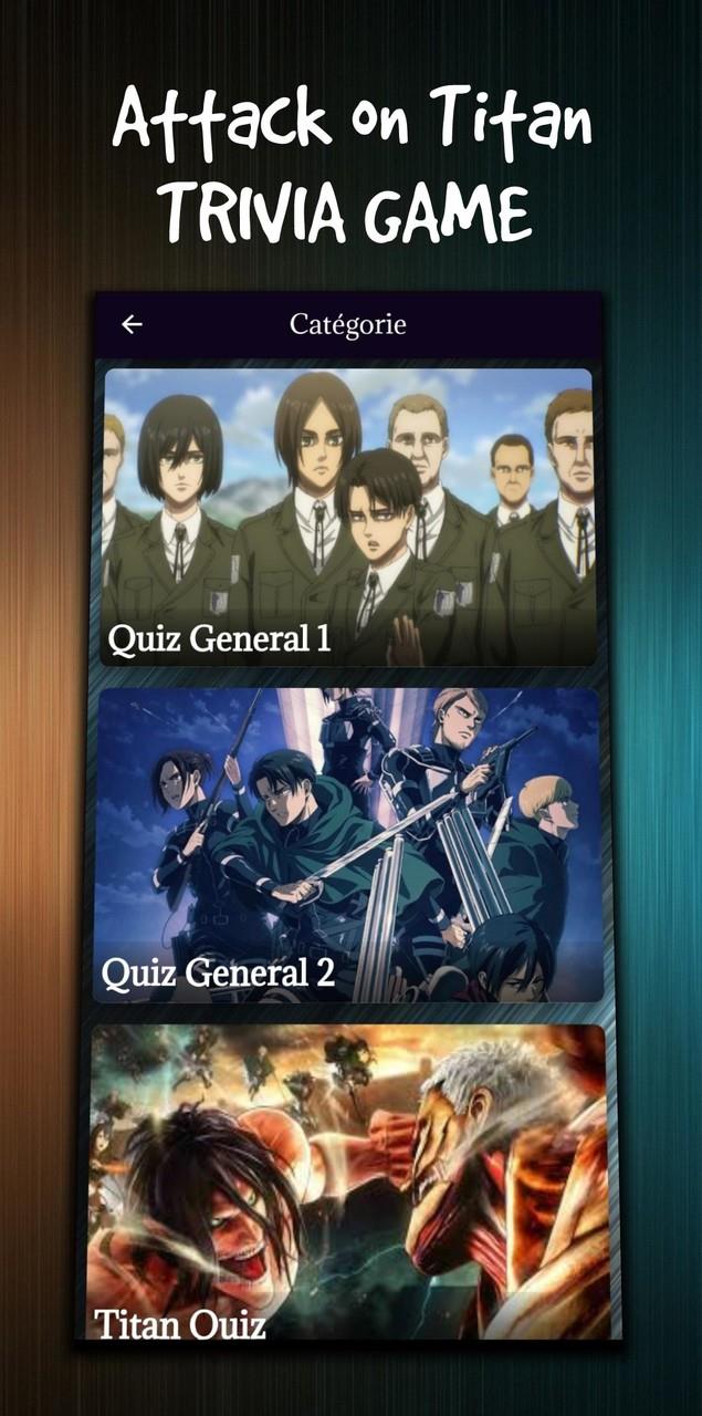 attack on titan character quiz Ekran Görüntüsü 0