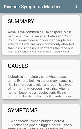 Schermata Disease Symptoms Matcher 2