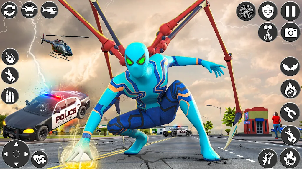 Rope Hero Game- Spider Game 3D Tangkapan skrin 2