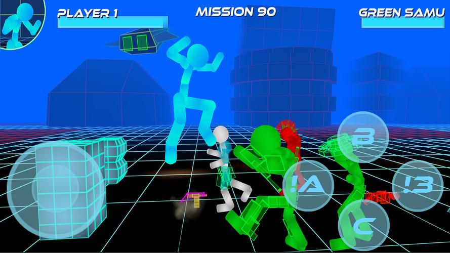 Stickman Neon Street Fighting Captura de pantalla 0