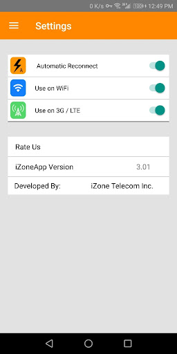 IZONE APP VPN Zrzut ekranu 3