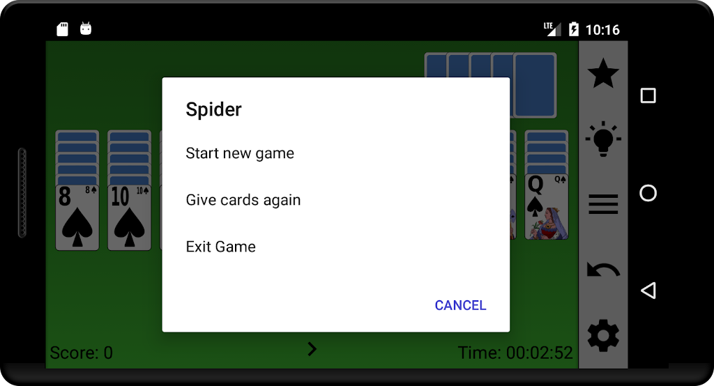 Spider card game 2019 Tangkapan skrin 1