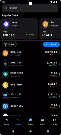 Schermata Market Trade - Simulation 1