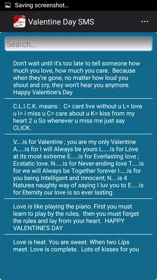 Valentine Day SMS Captura de tela 2