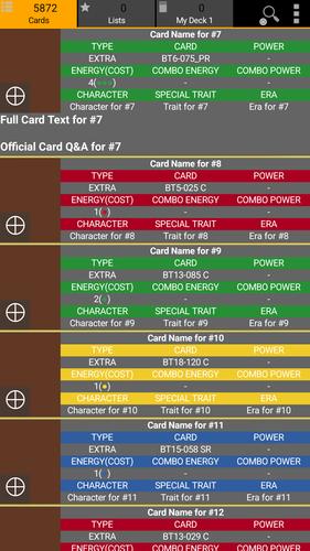 Database for Super Ball TCG 螢幕截圖 1
