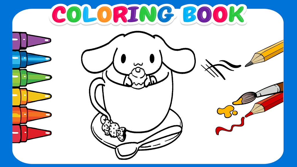 Cute Cinnamoroll coloring book 스크린샷 0