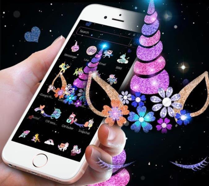 Night Star Unicorn Sparkling Theme Zrzut ekranu 2