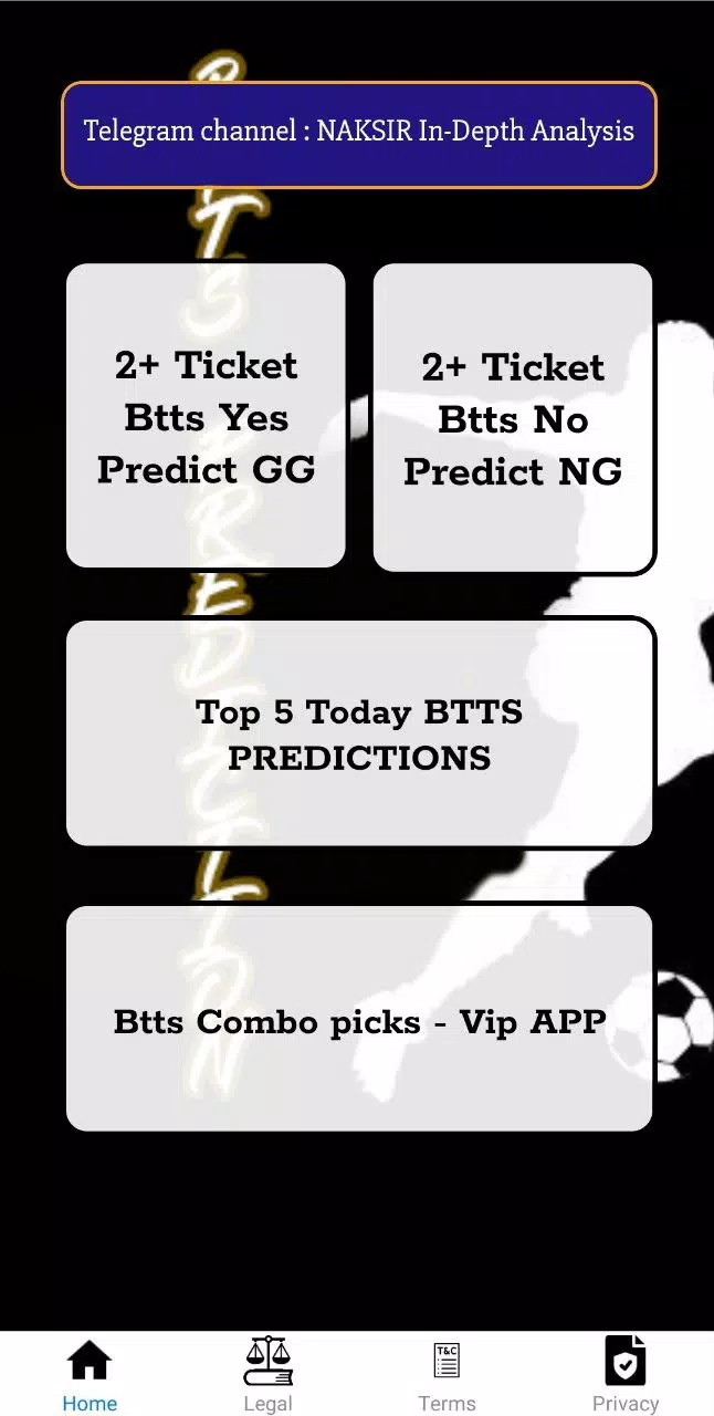 Btts predictions gg/ng ဖန်သားပြင်ဓာတ်ပုံ 0