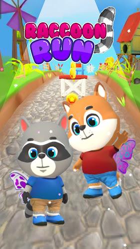 Raccoon Fun Run: Running Games Ảnh chụp màn hình 1