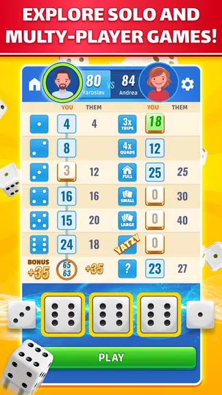 Yatzy: Dice Game Online 螢幕截圖 1