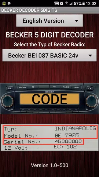 Becker 5Digit Radio Code 스크린샷 0