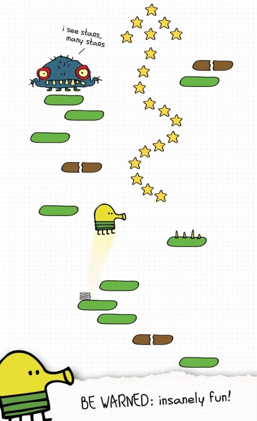 Tangkapan tangkapan Lompat Doodle dalam Tindakan ketika Doodle melompat melewati orang asing
