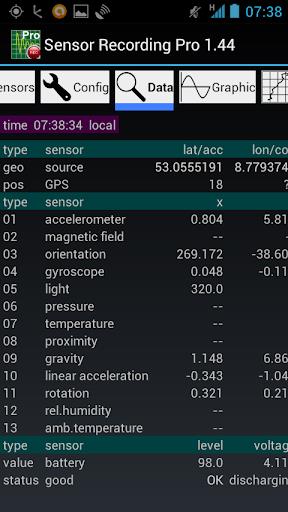 Sensor Recording Lite Скриншот 2