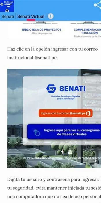 Senati Blackboard Ekran Görüntüsü 2