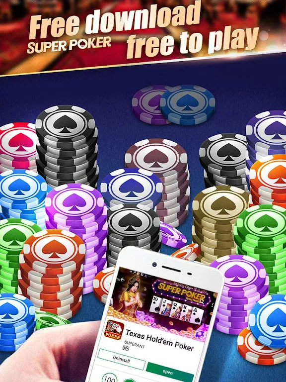 Super Texas Poker--Best Free Texas Hold'em poker Tangkapan skrin 0