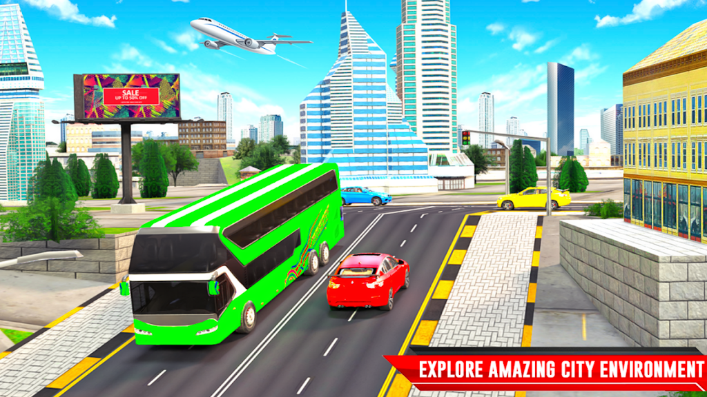 City Coach Bus Driving Sim 3D ภาพหน้าจอ 1