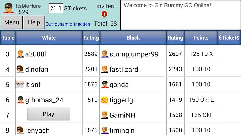 Gin Rummy GC Online 스크린샷 1