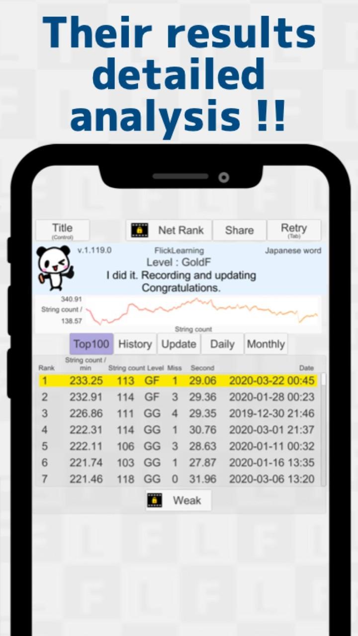 Schermata Japanese Flick Typing app 1