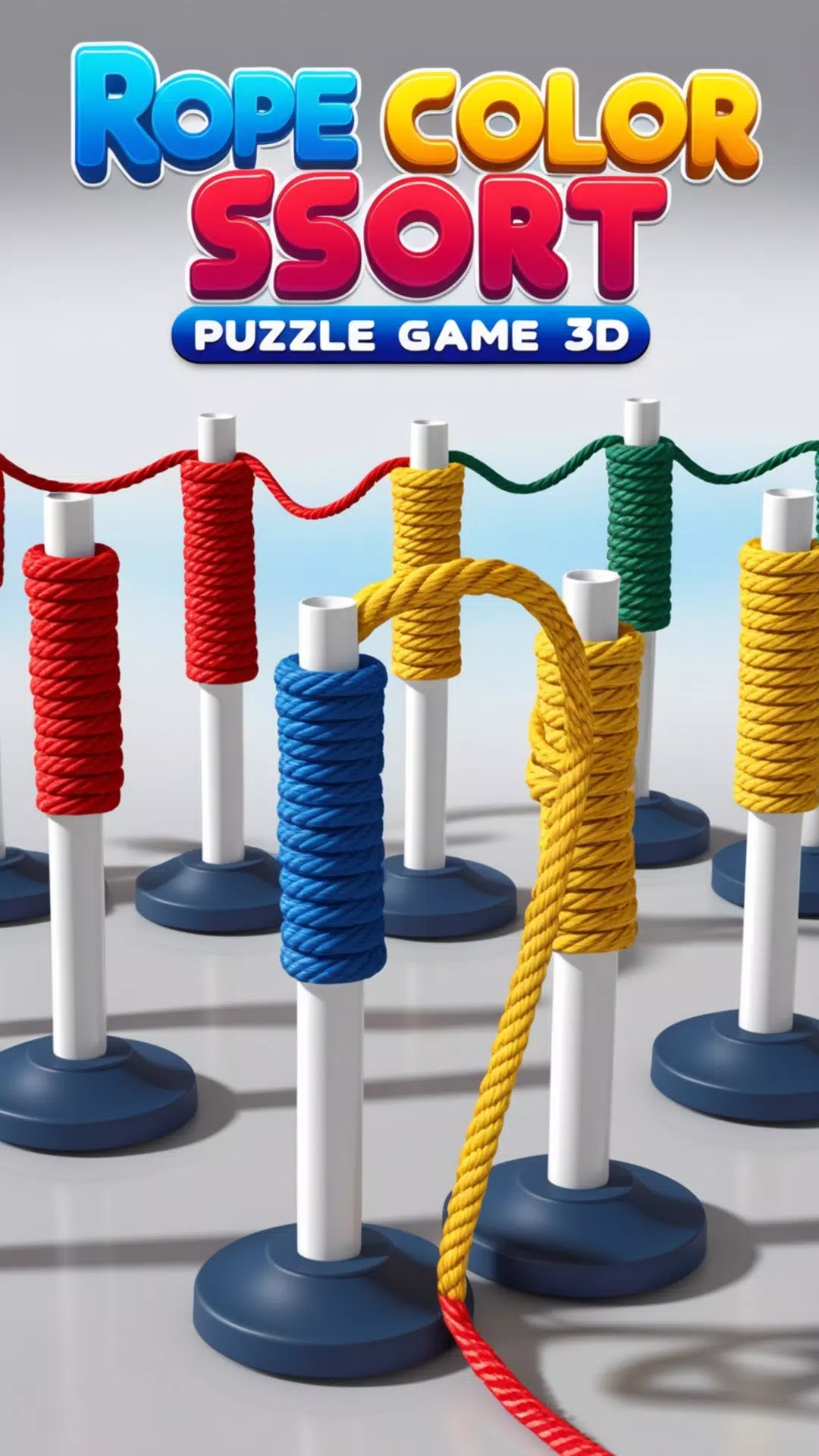 Rope Color Sort Puzzle Game 3D Schermafbeelding 3