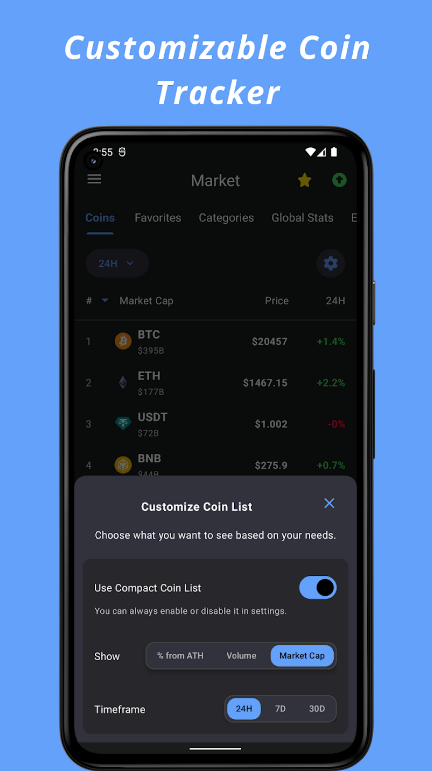 Crypto Hub Coin Stats Tracker Captura de pantalla 2