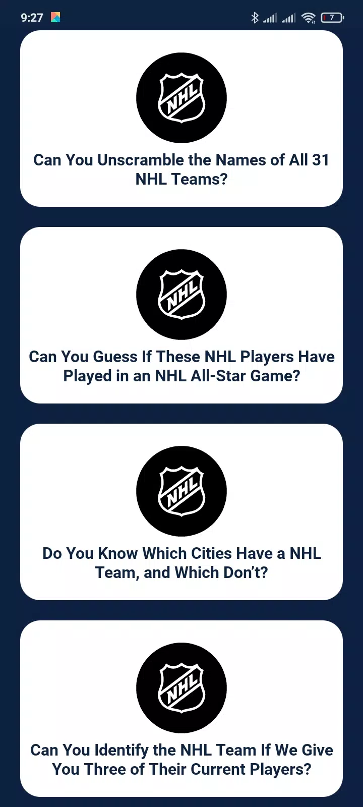 Trivia Game For NHL Addict! Schermafbeelding 0