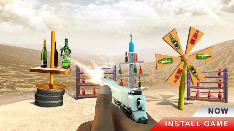 Gun Bottle Shooting game Скриншот 1