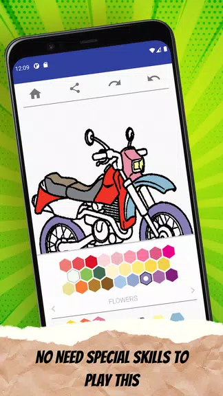 MotorBike Coloring Page 螢幕截圖 2