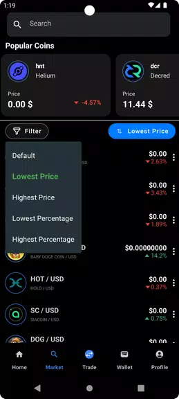 Schermata Market Trade - Simulation 2
