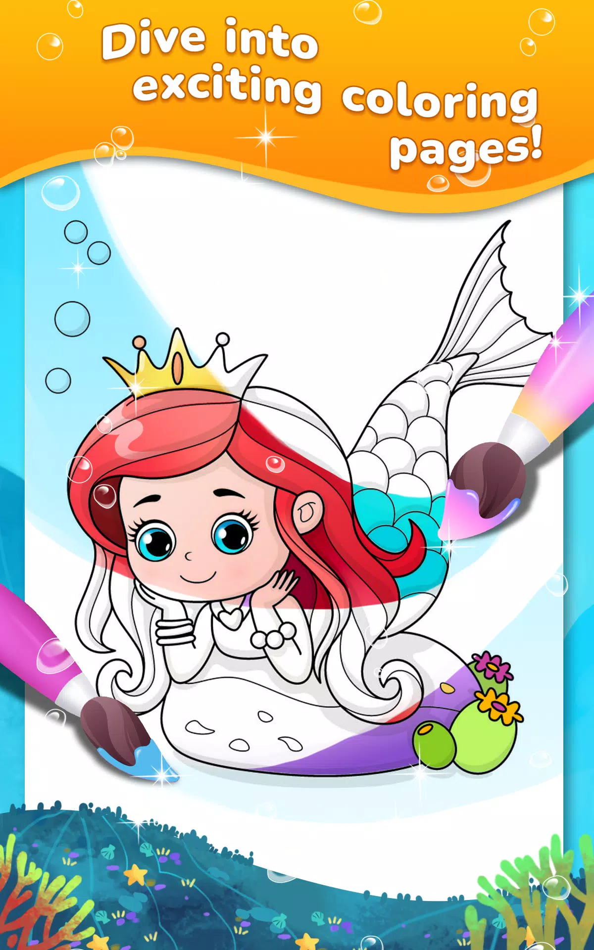 Mermaid coloring book gradient应用截图第0张