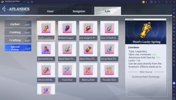 Crystal of Atlan Life Skills: Master Cooking, Gathering, Mining, and Crafting