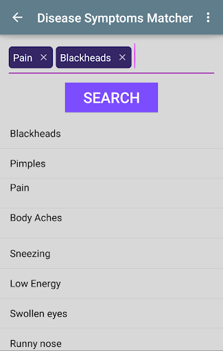 Schermata Disease Symptoms Matcher 1
