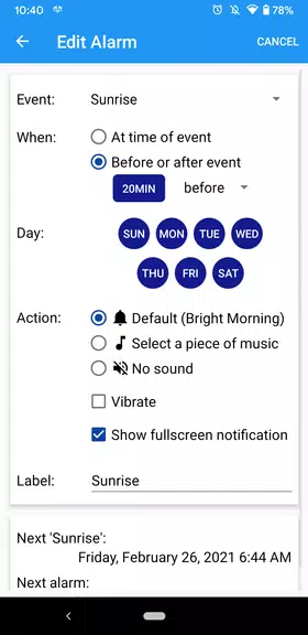 Sun Alarm 螢幕截圖 1